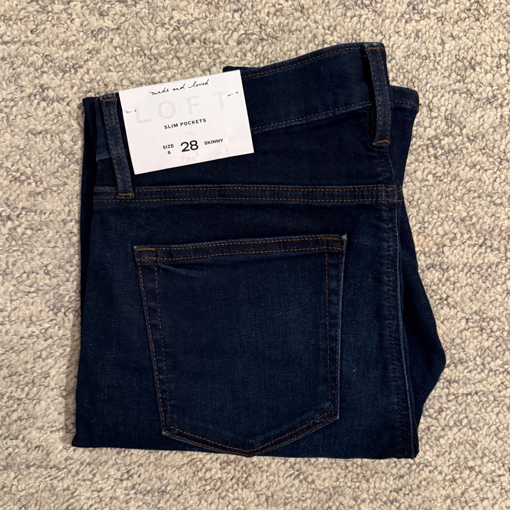 LOFT Dark Wash Skinny Jeans